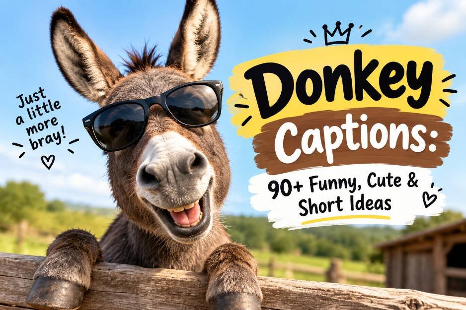 Donkey Captions: 90+ Funny, Cute & Short Ideas