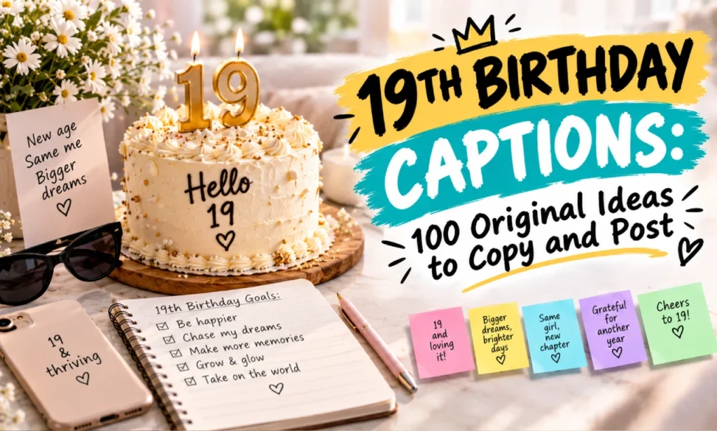 19th birthday captions