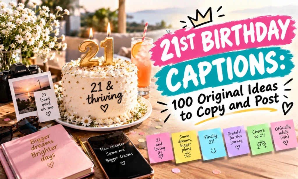 21st birthday captions