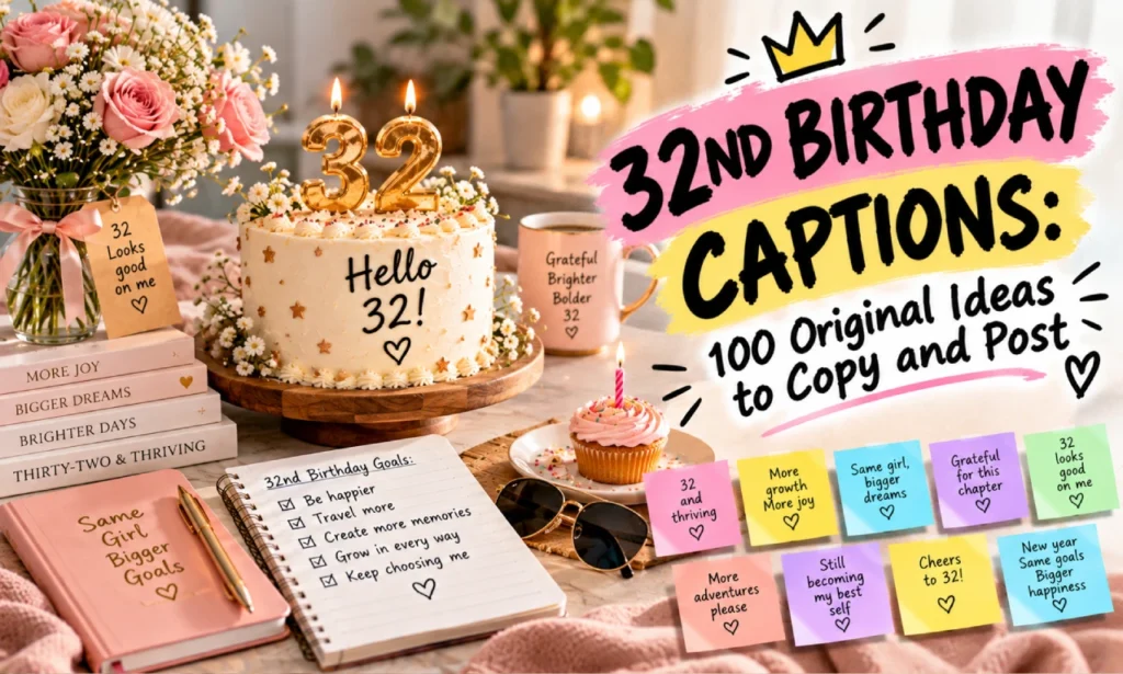 32nd birthday captions