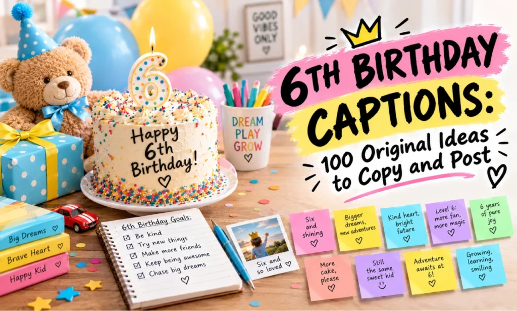 6th birthday captions